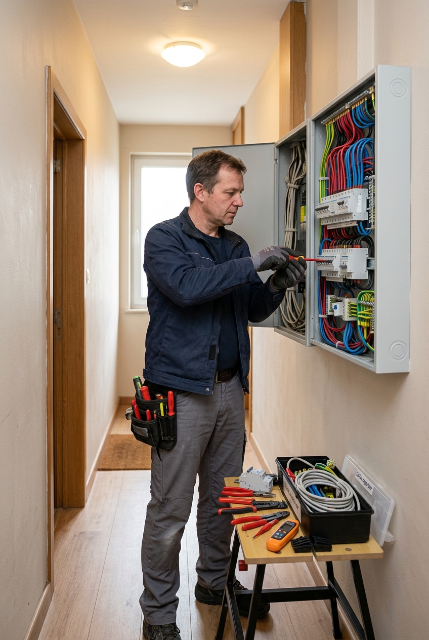 electricien-reparant-un-tableau-lors-dun-p7zu Électricien réparant un tableau lors d'un dépannage électricité en urgence à Schaer