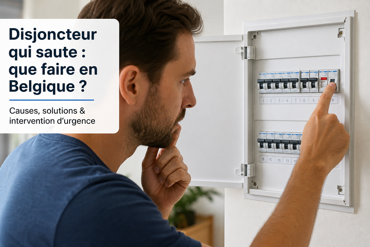 Disjoncteur qui saute : que faire en Belgique ? Causes, solutions & intervention d'urgence